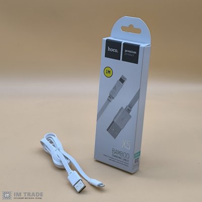 кабель Iphone 5G 1м Hoco X5 Bamboo білий
