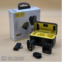 Бездротова мікрофонна система HOCO L17 Dual-mic magnetic (iP/Type-C) Чорна
