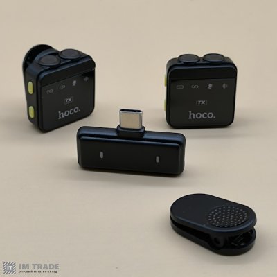 Бездротова мікрофонна система HOCO L17 Dual-mic magnetic (iP/Type-C) Чорна