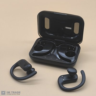 Bluetooth гарнитура BUDS M6W AIR TWS 5.2 чорні з кейсом p. b. 2200mAh
