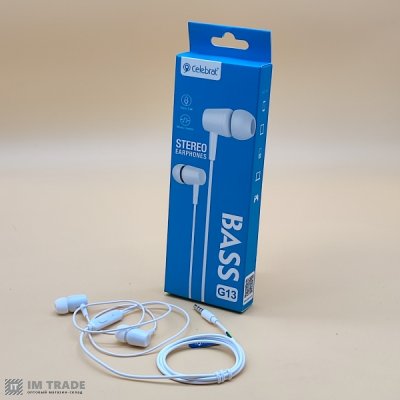 Гарнітура Celebrat G13 white +mic (гарнитура)