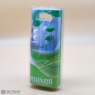 Навушники Maxell canalz (оригінал) зелені