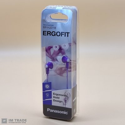 Навушники Panasonic вакуумні RP-HJE118GU-V фіолетові, дротові