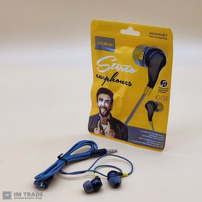 Наушники Realme RMA101 grey/yellow +mic (гарн) 2