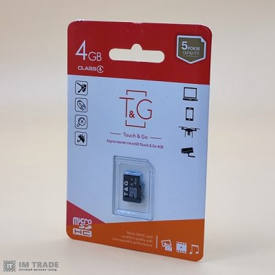 Карта памяти  4 Gb microSDHC TNG class 10 (без адаптера)