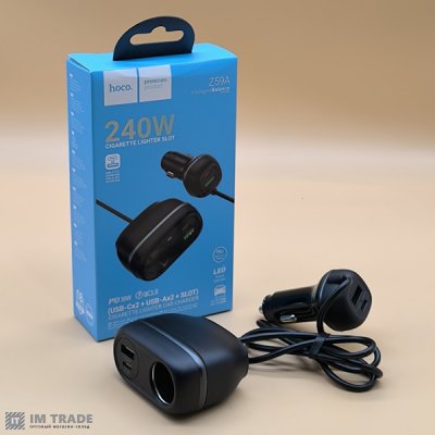 АЗУ авто Hoco Z59A Rank 96W(2C2A) чорна