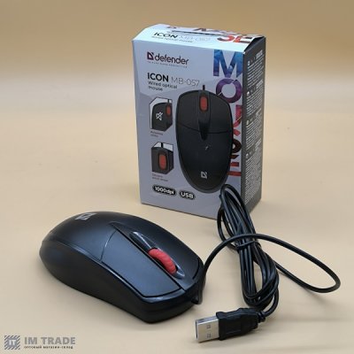 Миша Defender Icon MB-057 чорна (безшумна) 3 кнопки