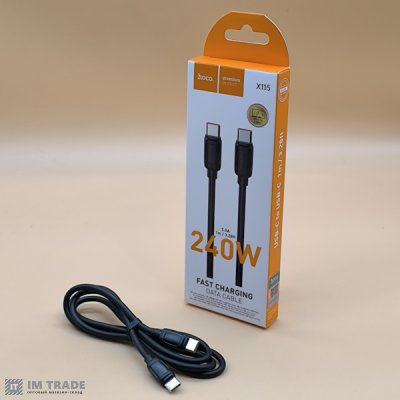кабель Type-C to Type-C HOCO X115  240W 1м чорний