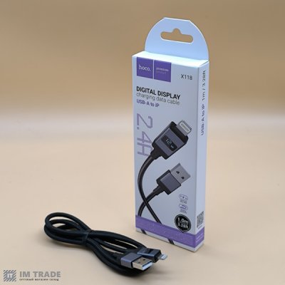 кабель Iphone 5G 1м HOCO X118 чорний