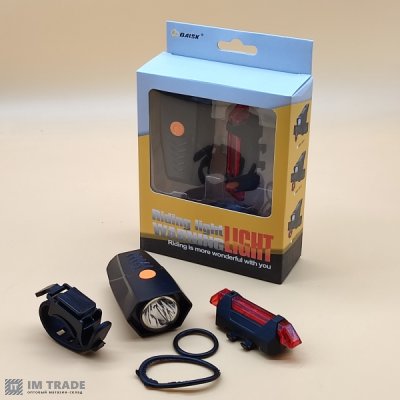 Ліхтар+габарит вело вб.акум  BSK-178-1 LM, габарит-5SMD microUSB 3реж.фар+5реж.габ