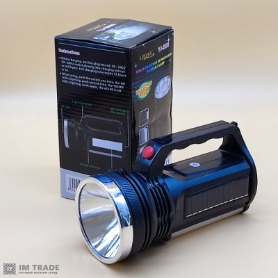 Ліхтар ручний вбуд.акум Luxury YJ-2836T 1W+16SMD+solar (сон.панель) 2реж