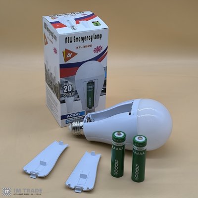 Ліхтар-лампочка FAE-3920 (LED 20W SMD) +2x18650 1реж