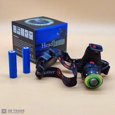 Ліхтар налоб акум BL-T105-T6+COB-USB zoom +microUSB, 2x18650 4реж