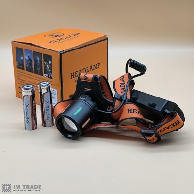 Ліхтар налоб акум BL-T201-TG (PM10-TG+СОВ біл.черв.) zoom +TypeC, 2х18650 1+3реж