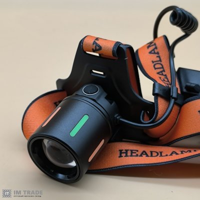 Ліхтар налоб акум BL-T201-TG (PM10-TG+СОВ біл.черв.) zoom +TypeC, 2х18650 1+3реж