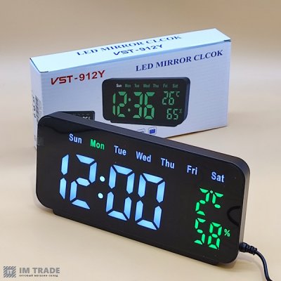Годинник VST-912Y-6 + температура, гігрометр