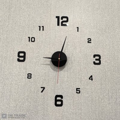 Годинник настінний безкаркасний самоклеючій від батарейок AAA  ART-0617