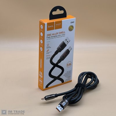 Кабель USB / TYPE-C  1м Hoco U143 5A чорний